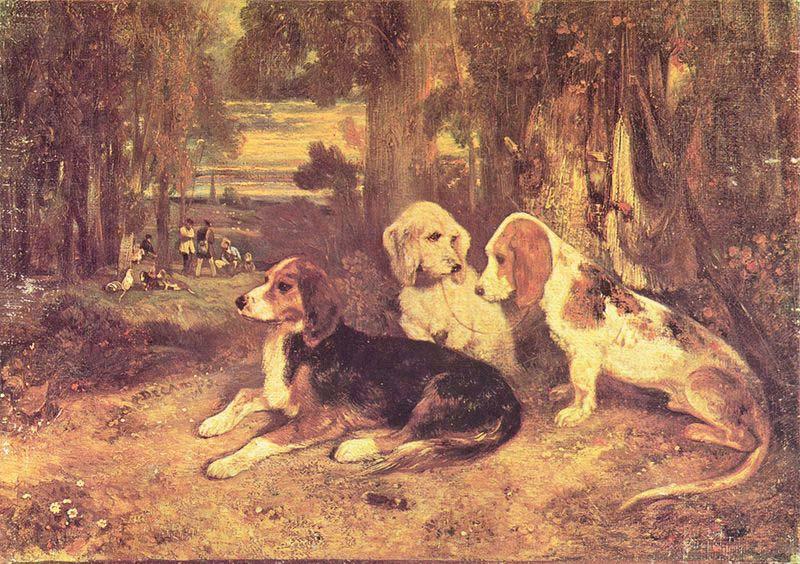 Alexandre-Gabriel Decamps Jagdhunde oil painting picture